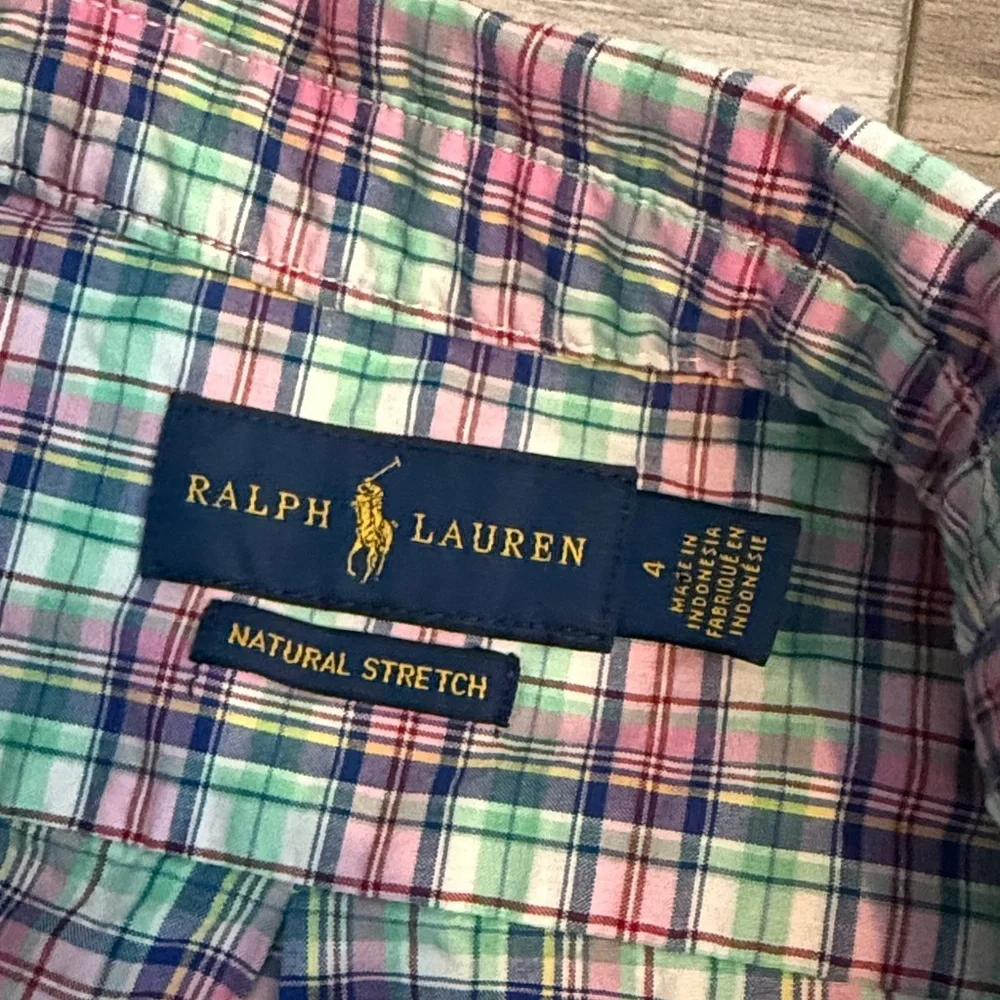 Like New Boys Ralph Lauren Plaid Oxford Button Up shirt